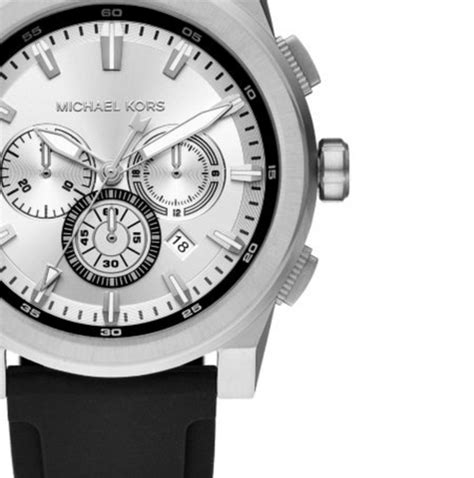 michael kors men's grayson stainless-steel and black silicone chronograph watch|Michael Kors runway chronograph watch.